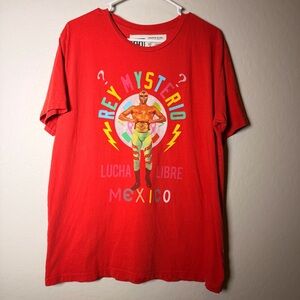 Men’s Roots of Fight red Rey Mysterio Mexico shirt large out of print